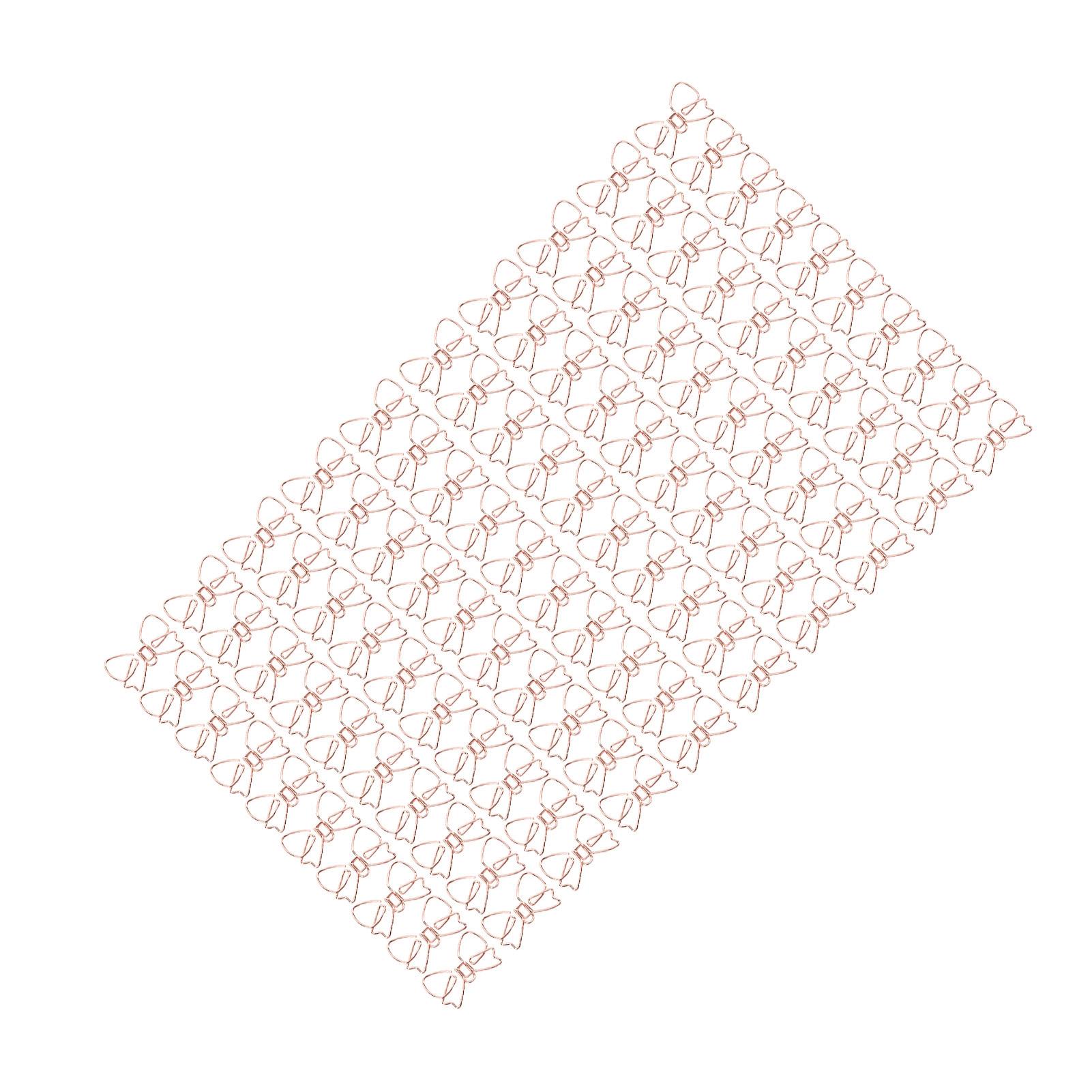 

100pcs Cute Paper Clips Non Skid Bow Shape Anti Rust Colorfast Metal Paperclips Planner Clips for School