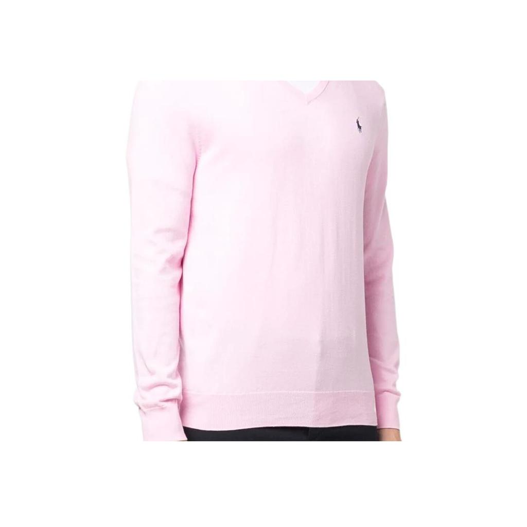 Polo Ralph Lauren Ss22 Vyšívané logo značky Kulatý výstřih Bavlna Dlouhý rukáv Pánský svetr Růžový 710744677048