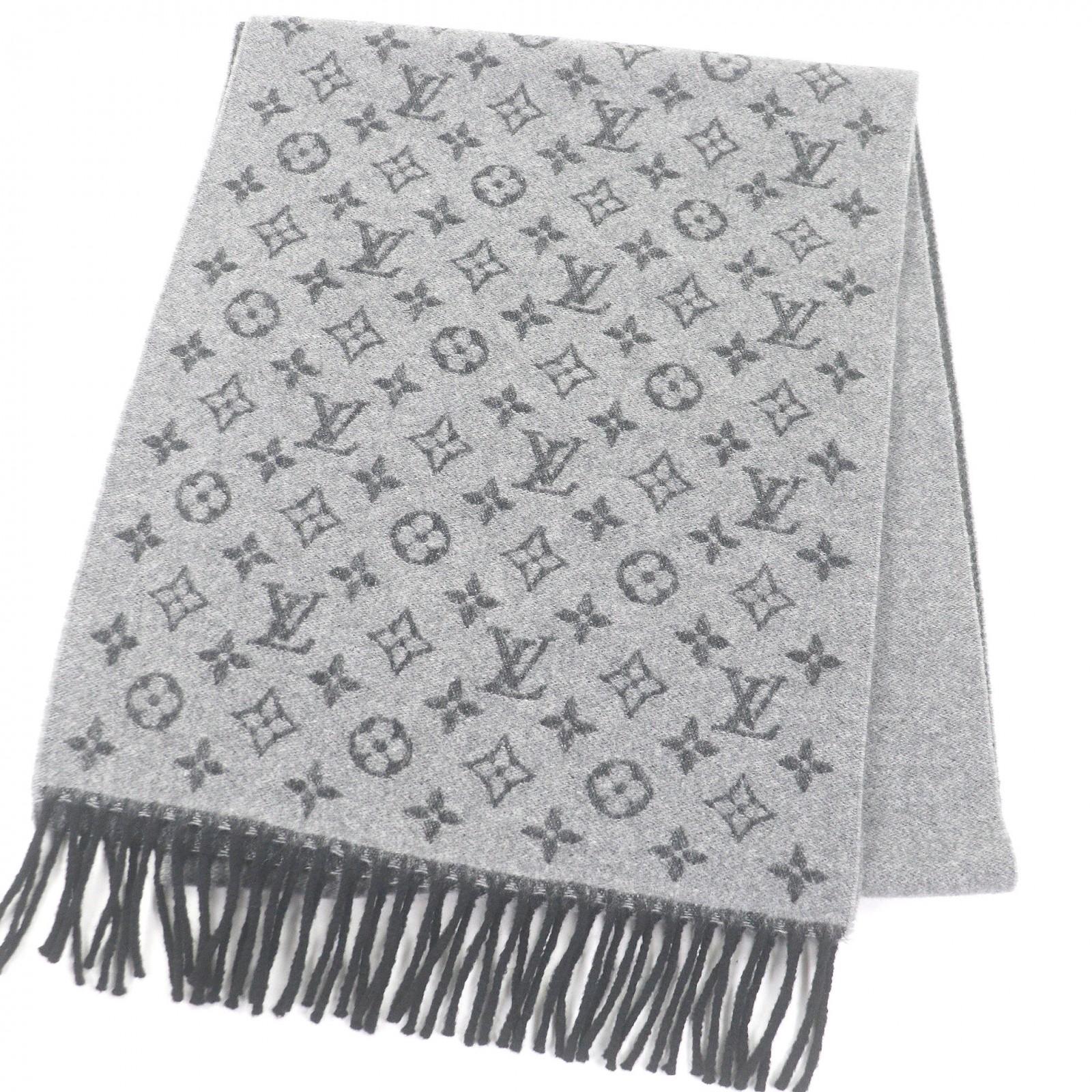 

Чудовий шарф LOUIS VUITTON Monogram Градієнт сірий кашемір Вживаний