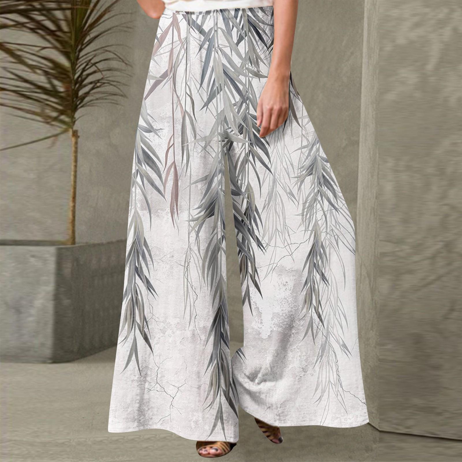 Women s Fashion Floral Print Casual Loose Street Straight Leg Pants XXXXXL