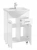 Bathroom cabinet with a washbasin on legs 85x55, standing white Mea with an elongated chrome tap
