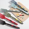 Salad Fork Flexible Food Grade Anti-scalding Silicone Dessert Pasta Fruit Whisking Fork Cooking Utensil for Daily Use