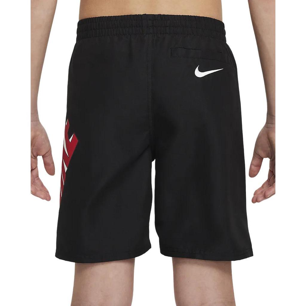 Nike Swim Letter Print Lace-Up Casual Sports Shorts Kids shorts Black FZ6499-010
