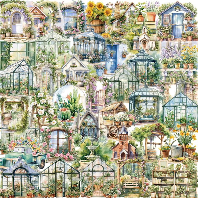 

50Pcs Flower Field Cottage Cartoon Stickers Diy Scrapbooking Guitar Snowboard Motorcycle Luggage Pet Sticker Multicolor
