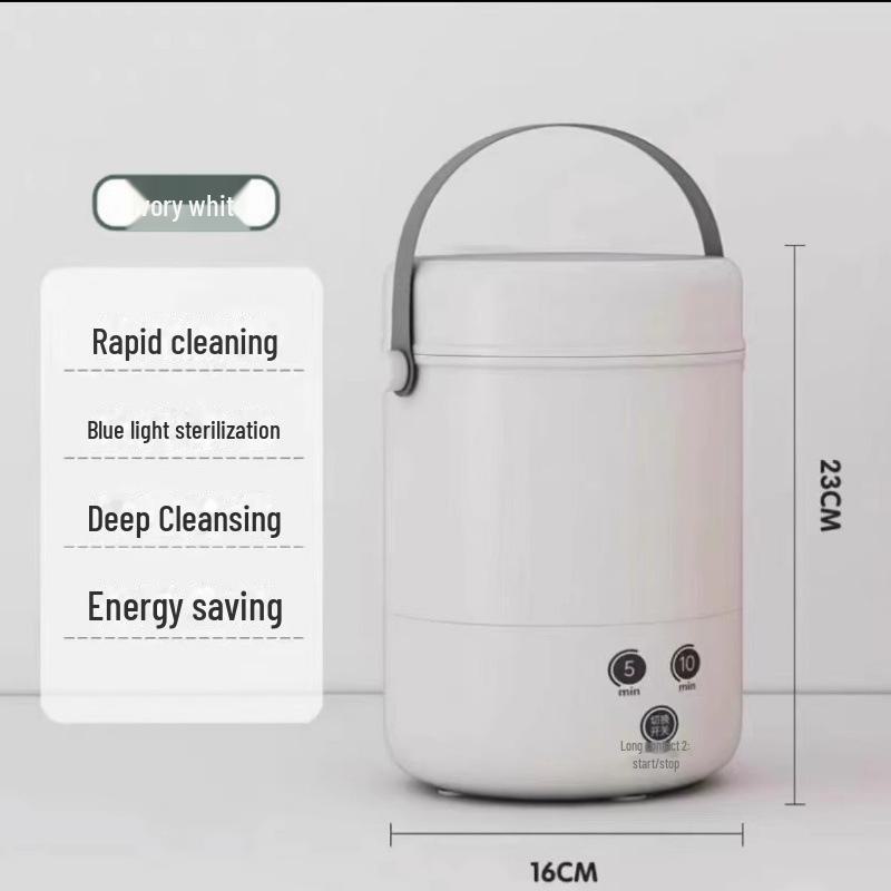 Compact Automatic Washing Machine for Socks & Underwear | Sterilizing, Convenient, Mini Care for Dorms