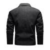 Men's Trendy Motorcycle Multi Zipper Leather Jacket Leather Jacket With Large Lapel Suit Jacket
