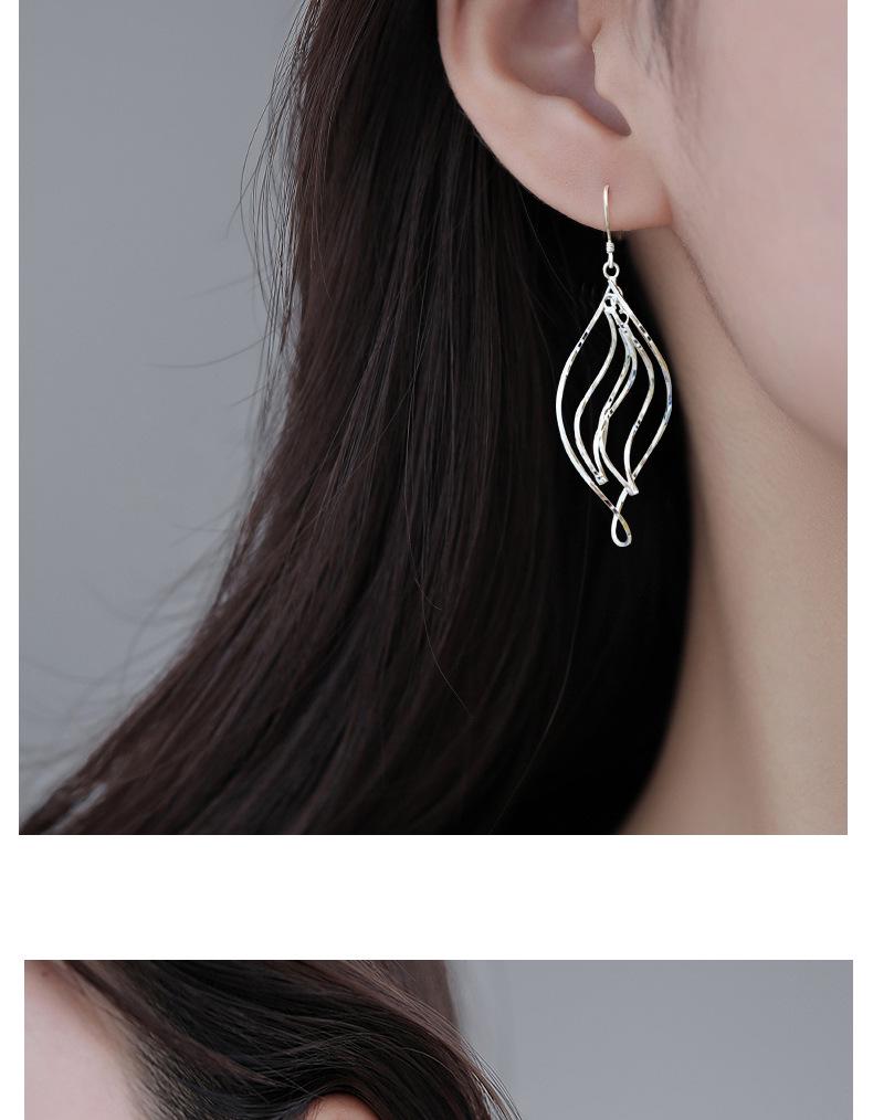 925 Sterling Silver Twisted Water Drop Earrings: European & American Style, Trendy, Versatile, High-End Accessories for Women.