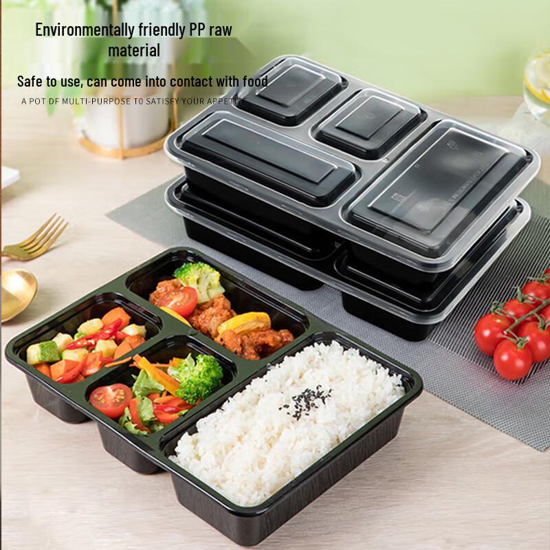 Disposable 4-Compartment Meal Prep Containers