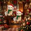 Winter Holiday Party Supplies 2Pcs Christmas Alpaca Hanging Ornaments, 2D Flat Acrylic Decoration, Indoor Decorations Cute Llama Pendants for
