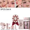 Flower Knows Erdbeer-Cupid Samtige Matte Lippencreme Gepresstes Puder Flüssiges Rouge Set Langanhaltendes Leichtes Make-up