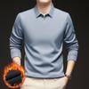 Men's Long Sleeve T-Shirt Middle-Aged & Young Casual Lapel Collar