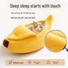 All-Season Warm Banana Boat Pet Bed for Cats and Small Dogs