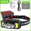 2026 Headlamp White Red Head LED Front Flashlight USB C Rechargeable Lamp Head Flashlight Waterproof Head Lamp Fishing Cap Light