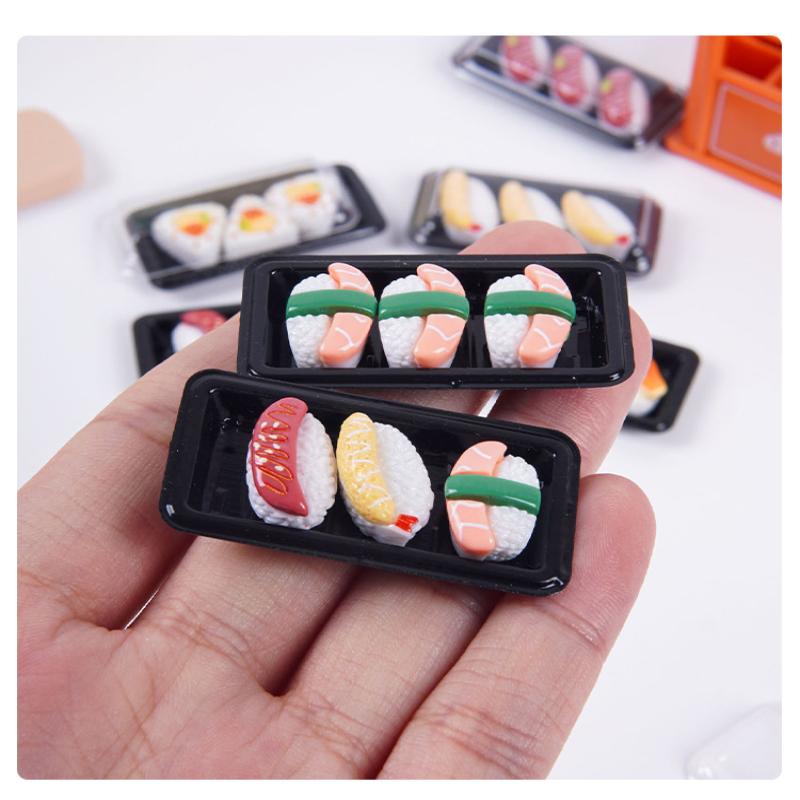Dollhouse Sushi Bento Simulation Food Model Realistic Mini Ornament for Doll House Kitchen Decor Props
