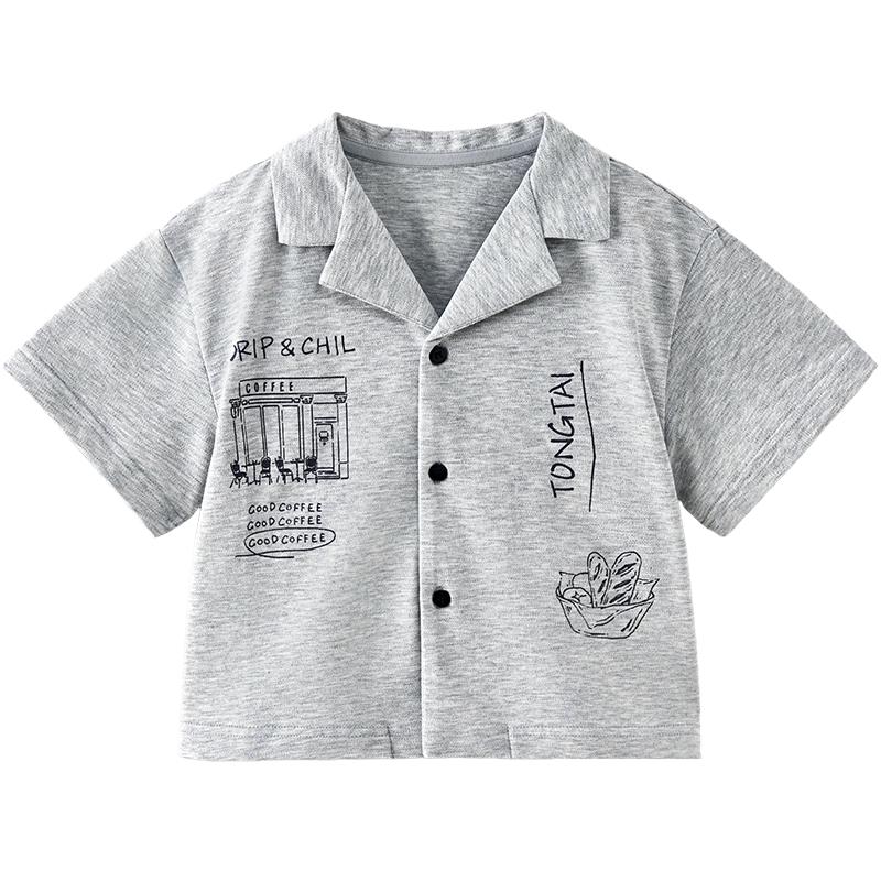 TONGTAI Baby Boys  Casual Short-Sleeve Summer Shirt 110cm