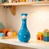 Cute Animal Shaped Floral Container Polka Dot Giraffe Vase, Hand-painted Resin Flower Creative Big-mouthed Unique Home Decor Accents Holder for Living