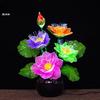 Tkanina z włókna optycznego Symulowany świecznik Kolorowa dekoracja kwiatowa Bonsai przed Buddą Feng Shui