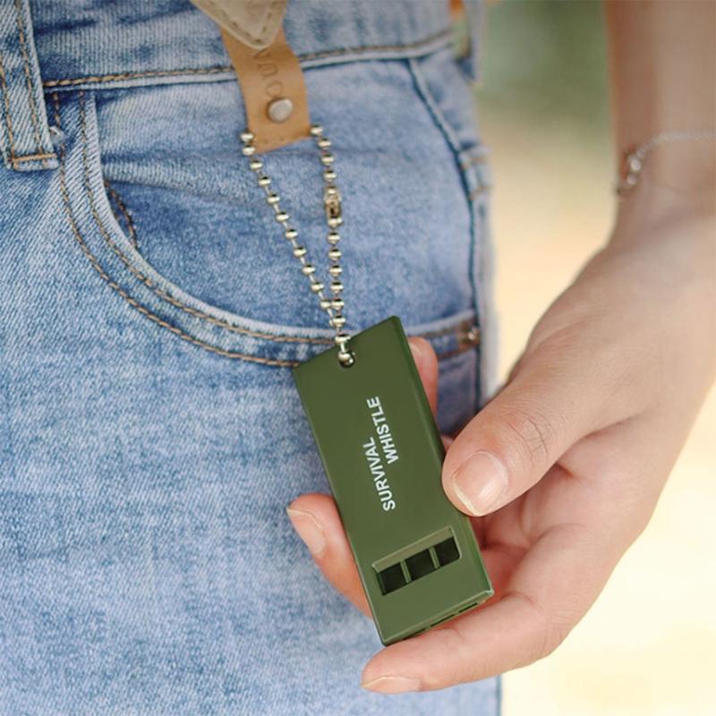 High Decibel Survival Whistle Outdoor 3-Frequency Emergency Whistles Keychain