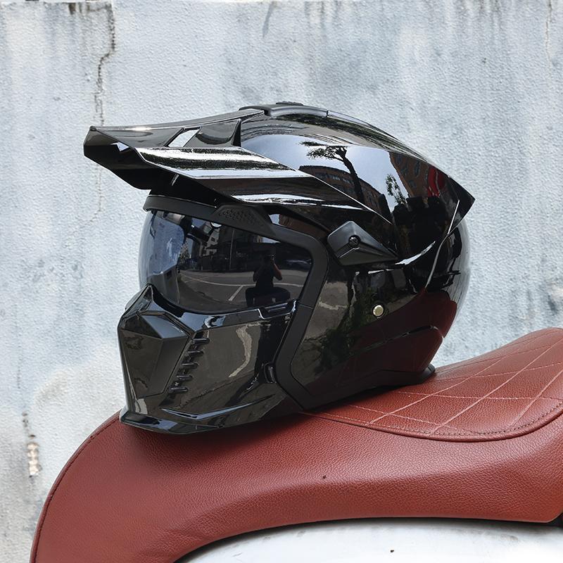 Street Fighter Combination Helmet Retro Cruise Motorcycle Helmet Men s and Women s Multifunctional Motorcycle Half Full Helmet XXXL