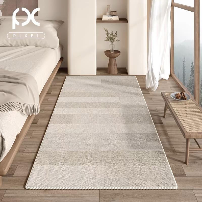 Classical Minimalist Style Loop Pile Carpet Living Room Bedroom Bedside Warm Floor Mat Anti-slip Washable and Quick