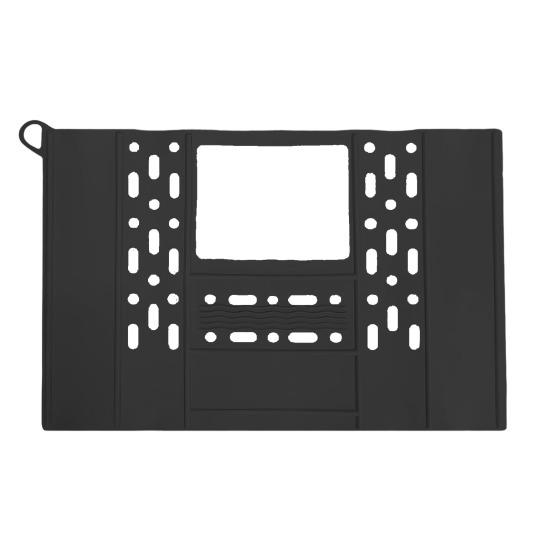 

Сливной коврик, складной силиконовый чехол для раковины, компактный термостойкий коврик-органайзер для макияжа для домашней ванной комнаты чёрный