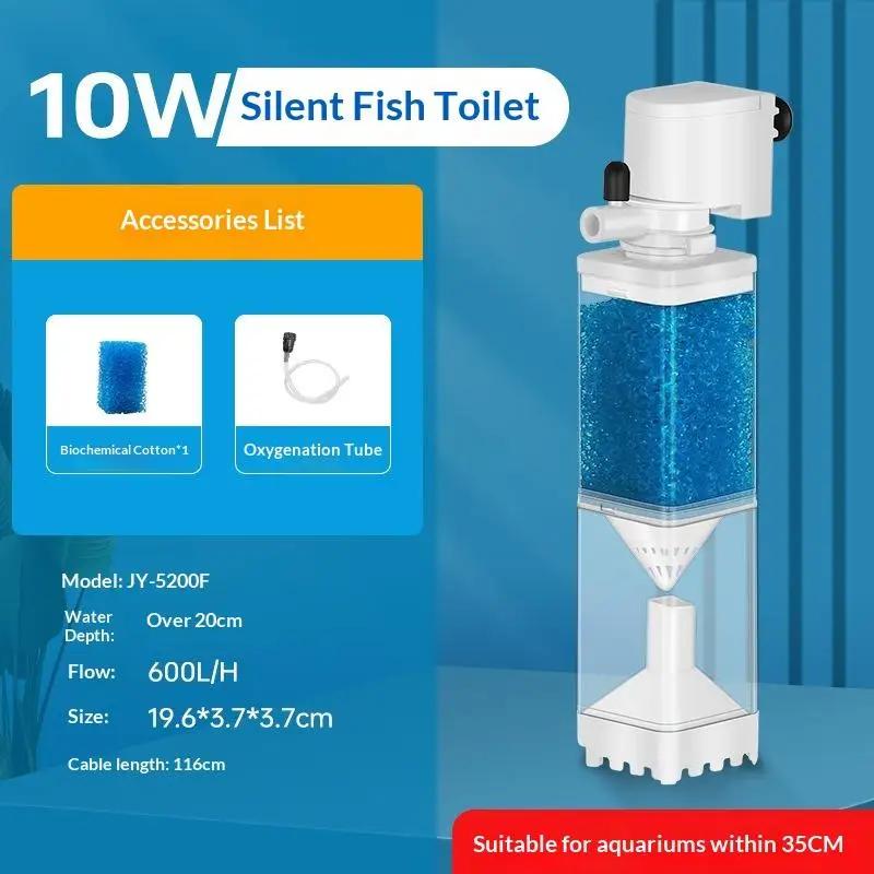 6 In1 Aquarium Filter Pump Fish Tank Submersible Silent Air Oxygen Aerator Filter Internal Water Pump Aquarium Wave Maker 220V