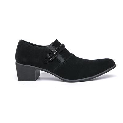 Męskie buty podwyższające na wysokim obcasie Skórzane Szpiczaste Buty Mokasyny z Paskiem Mnicha Codzienne Biznesowe Formalne Oddychające Wygodne Buty