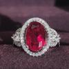 Romantic Ruby Zircon Inlaid Ring - Valentine's Day Wedding Jewelry