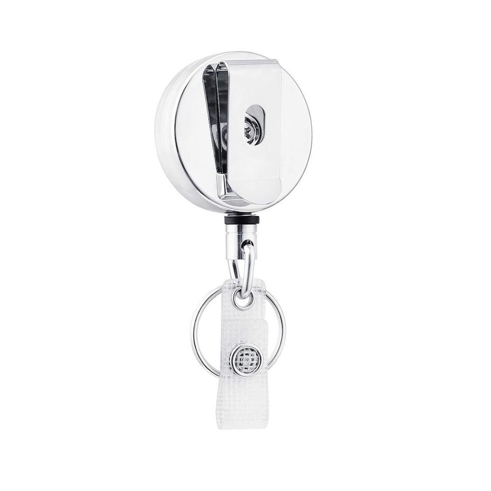 Belt Rope Lanyard Clip Keychain Name Tag Badge Holder Keyring Id Card Key Ring Cord Reel Retract Pull Key Chain Office Supplies