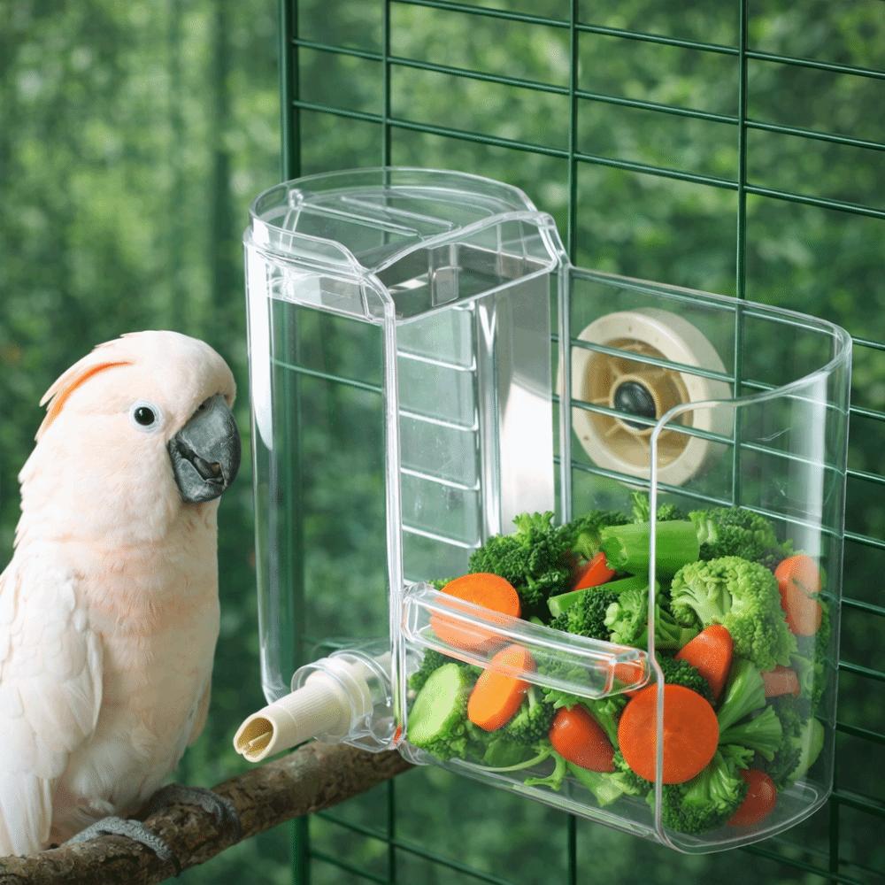 Transparent Bird Feeding Container Hanging Water Dispenser Bird Cage Feeder Waterer  Cockatiel