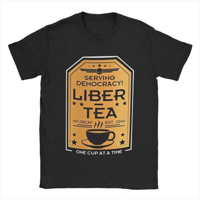 Herren Helldivers Serving Democracy T-Shirt 100% Baumwolle Mode Unisex T-Shirt