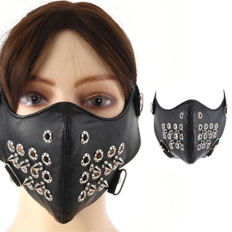 Adjustable Gothic Pointed Face Mask Breathable PU Fabric Metal Frame Perfect For Halloween Festivities Cosplay