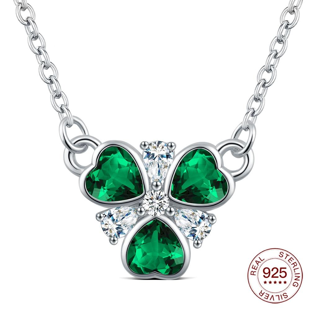 925 Silver Necklace Heart Silver Chain Moon 925 Original Necklace Clover Silver 925 Jewelry Women Gift