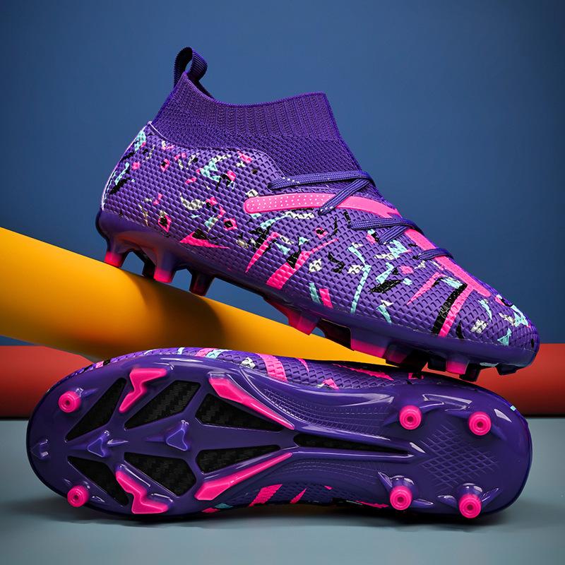 Broken Youth Artificial Grass Long Nails High-top Football Shoes Men's Training Women Into New Nail Sports Shoes