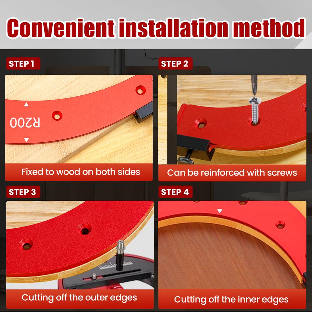 5Pcs Round Corner Radius Templates 5 Size Cutting Auxiliary Aluminum Alloy Corner Trimming Mould Precise for Furniture Woodwork