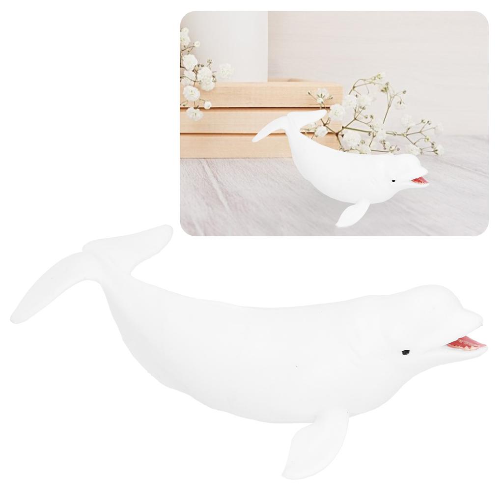Figurines Réalistes d'Animaux Marins Baleine Blanche Modèle Figurines Éducatives d'Animaux Marins Mignons