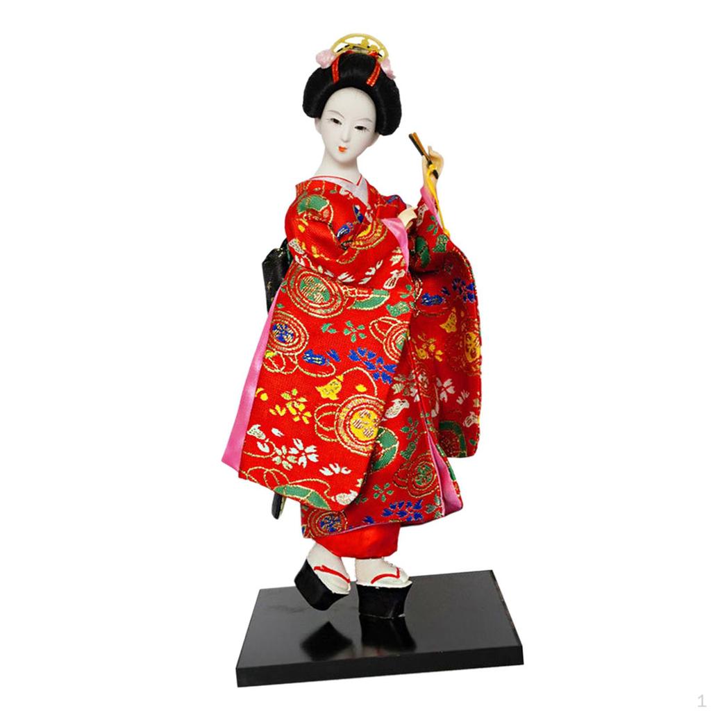 Japanese Geisha Kimono Doll Statuette for Bedroom Living Room Birthday Gift