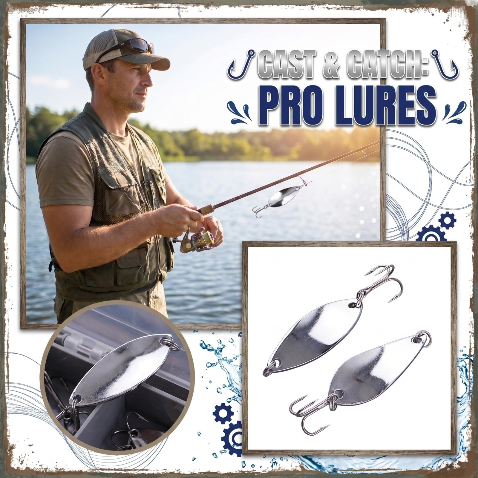 

Fishing Spoon Lure Metal Bait Long Casting Spinner Lure Hard Bait Fishing Tackle with Treble Hook for Freshwater Saltwater Fishing one size