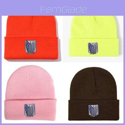 Attack On Titan Embroidered Knit Beanie With Windproof Warmth For Outdoor Activities