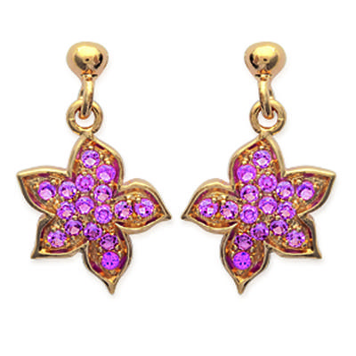 [J7209] - Rose Gold 'Flora' Gold Plated Earrings - 11 Mm