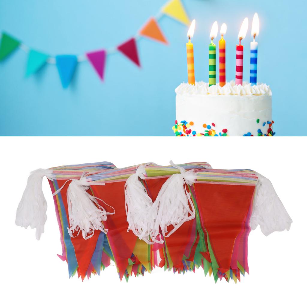 2 Bag Party Shape Anti Fade Decorative Pennants Flag for Party Decoration 200m