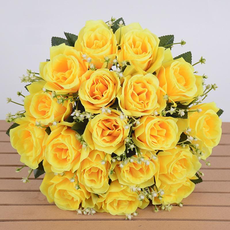 18 Köpfe Seidenrosen Künstliche Blumen Fake Bouquet Hochzeit Home Party Dekor