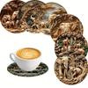8pcs Art Pray Colours Elephant Round Wooden Coaster 4 Inch Heat-Resistant Anti-skidding Home Party Theme Decor Photo Props Gifts