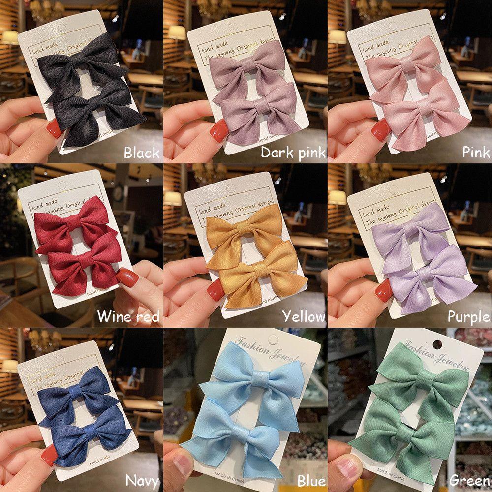 2Pcs Sweet Hair Accessories Little Girl Kids Hair Clips Bow Headgear Baby Hairpins Bowknot Barrettes