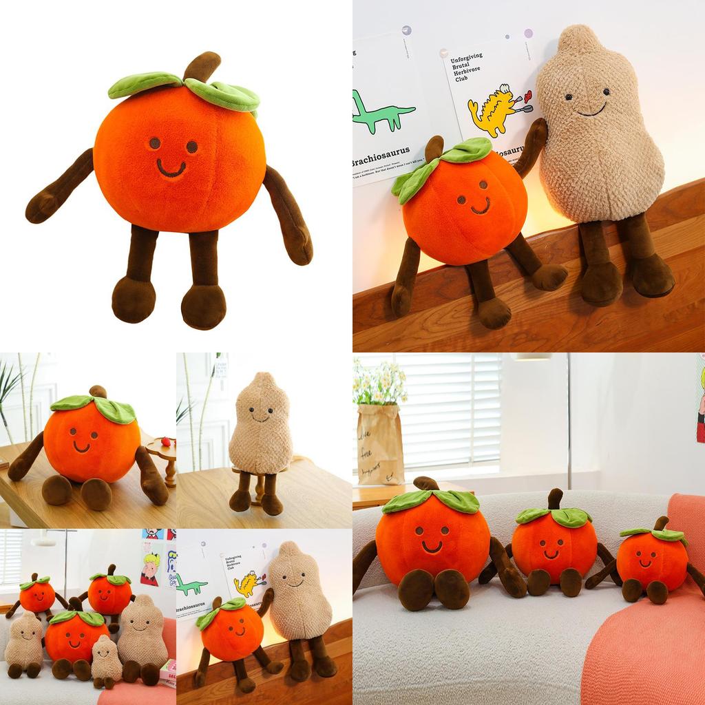 Novelty Plush Pillow With Persimmon And Peanut Animal Designs For Kids And Collectors