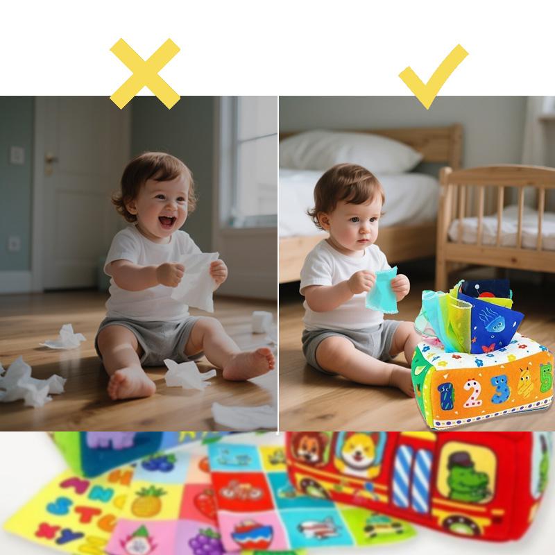 Baby Draw Paper Towel Tearing Tissue Box Baby Puzzle Early Education Montessori Children Cloth Toys Sensory Gift Montessori Toys