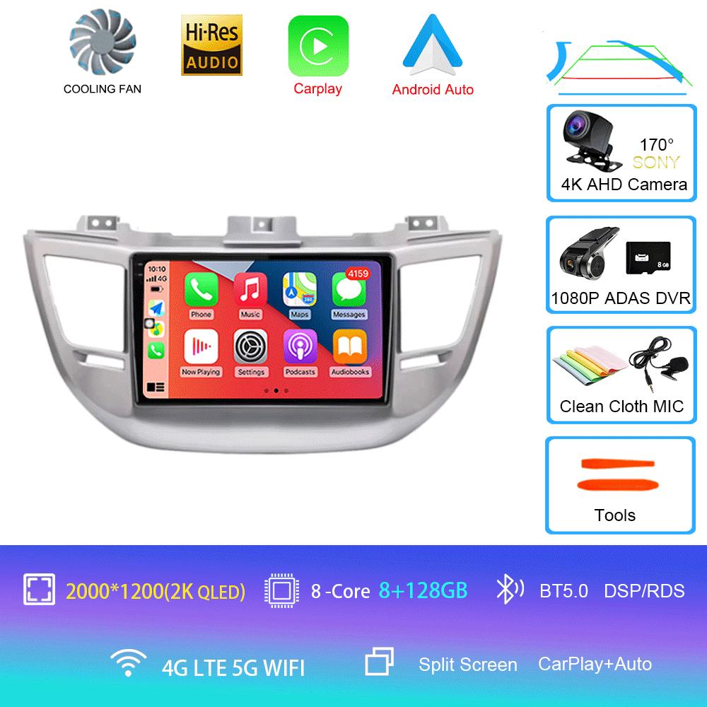 Car Radio Android 14 Carplay For Hyundai Tucson IX35 3 2015 2016 2017 2018 2Din Multimedia Video Player Navigation GPS Head Unit