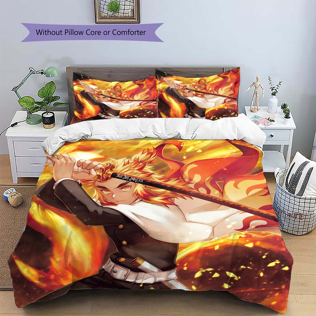 Demon Slayer Character Squad Bedding Set Duvet Cover Pillowcase No Filler, Soft Home Bedroom Decor, Perfect Gift for Fans.chl