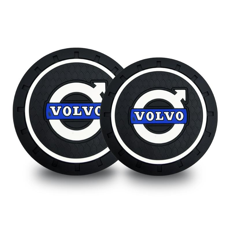 Auto Logo Car Waterproof Pads Water Cup Slot Anti-Skid Pads Parts For Volvo XC60 XC90 S60 S80 S40 V40 V60 V70 V50 XC70