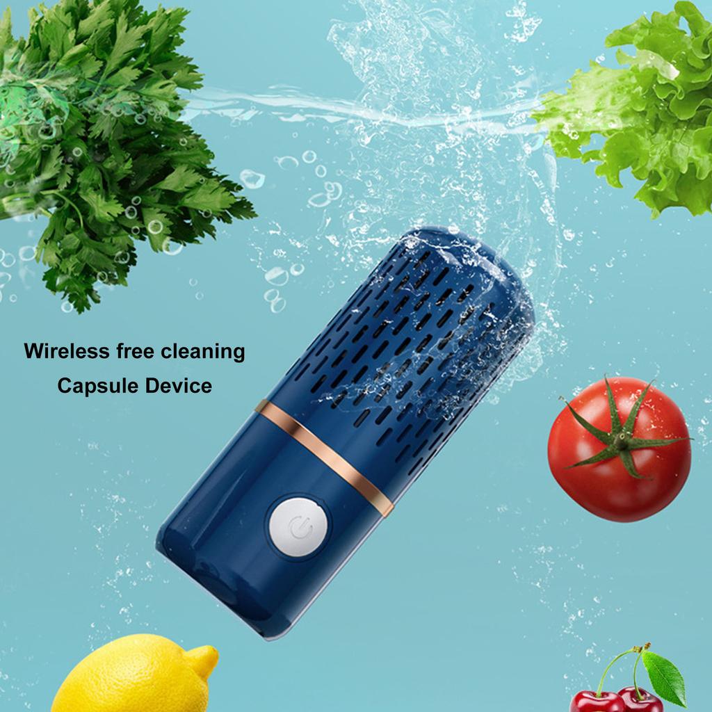 Vegetable Washing Machine Multifunction Wireless USB Charging Auto Capsule Fruit Purifier for Kitchen
